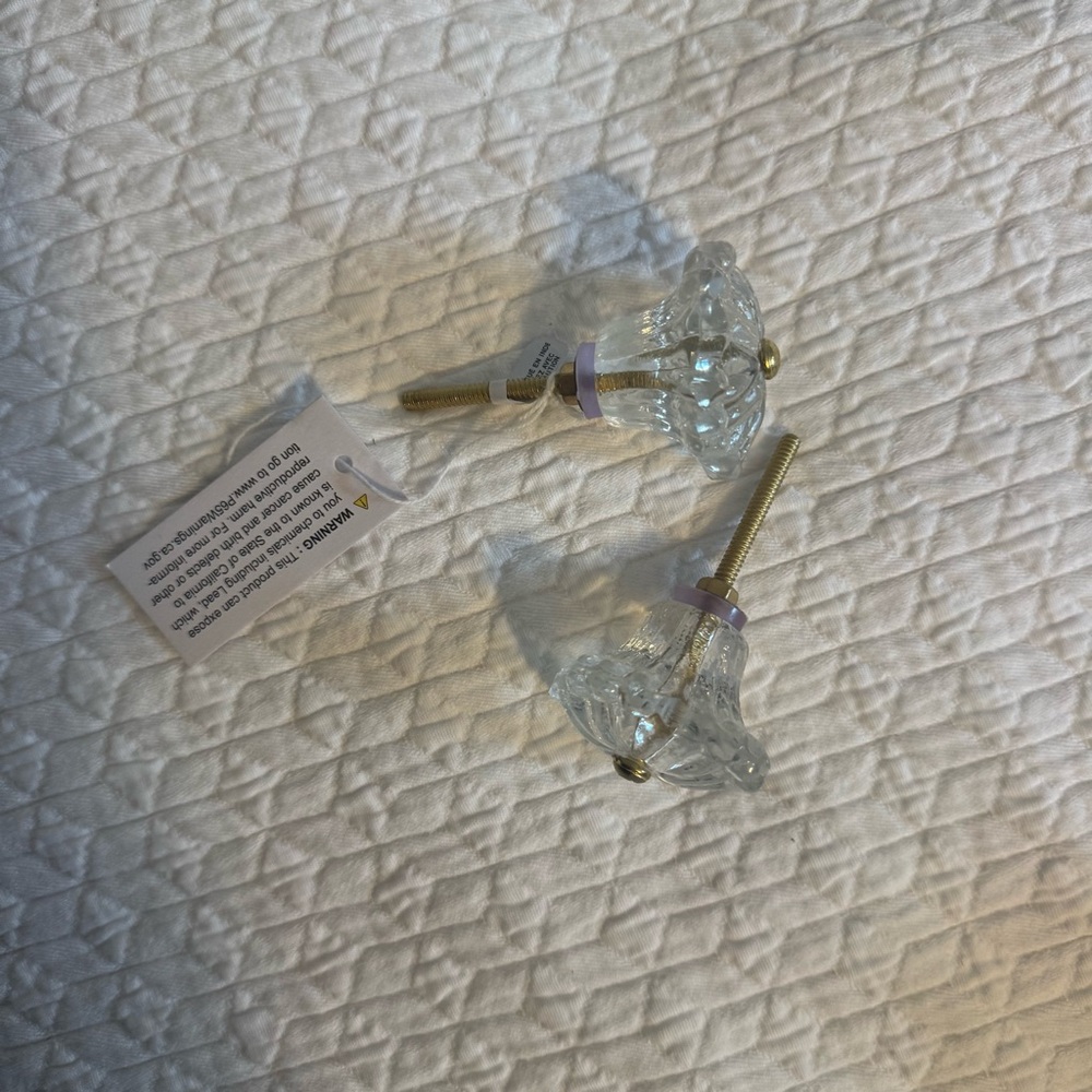 Anthropologie Helena Knobs - Glass and Gold Drawer Knobs - Picture 3 of 4